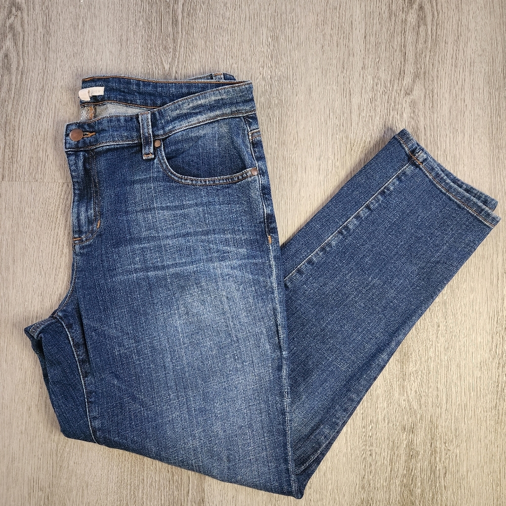 Eileen Fisher Size 10 Organic Cotton Stretch Straight Ankle Jean